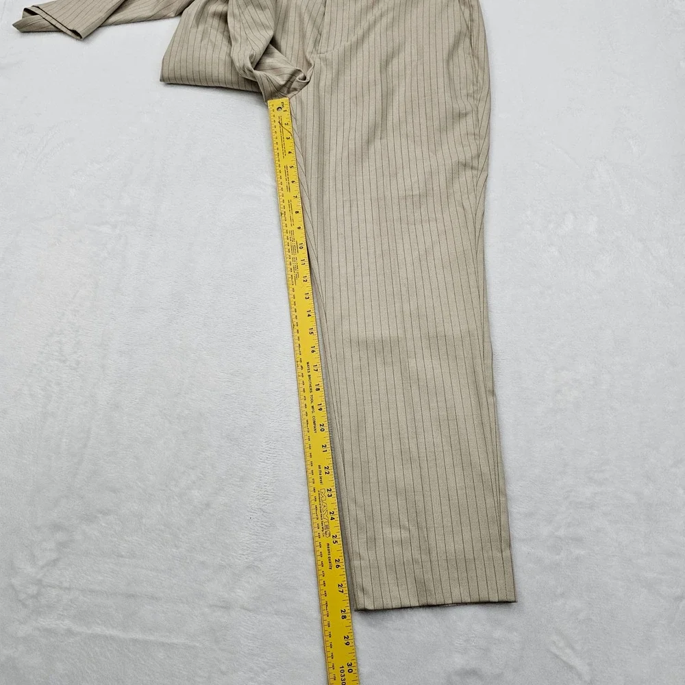 Banana Republic Suit Mens 38S 34x28 Beige Pinstripe Tailored Fit 2pc Wedding NEW